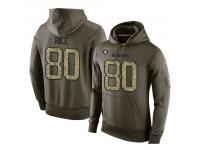 Men Nike NFL Oakland Raiders #80 Jerry Rice Olive Salute To Service KO Performance Hoodie