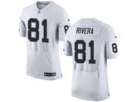 Men Nike NFL Oakland Raiders #81 Mychal Rivera Authentic Elite Road White Jersey