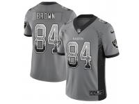 Men Nike NFL Oakland Raiders #84 Antonio Brown Grey Drift Fashion Rush Limited Jersey