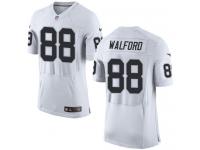 Men Nike NFL Oakland Raiders #88 Clive Walford Authentic Elite Road White Jersey