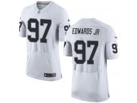 Men Nike NFL Oakland Raiders #97 Mario Edwards Jr Authentic Elite Road White Jersey
