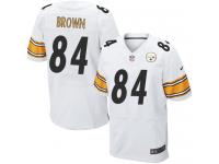 Men Nike NFL Pittsburgh Steelers #84 Antonio Brown Authentic Elite Road White Jersey