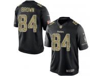 Men Nike NFL Pittsburgh Steelers #84 Antonio Brown Black Salute to Service Limited Jersey