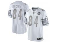 Men Nike NFL Pittsburgh Steelers #84 Antonio Brown White Platinum Limited Jersey