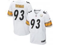 Men Nike NFL Pittsburgh Steelers #93 Cam Thomas Authentic Elite Road White Jersey