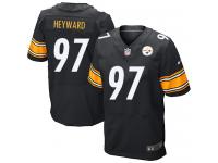 Men Nike NFL Pittsburgh Steelers #97 Cameron Heyward Authentic Elite Home Black Jersey