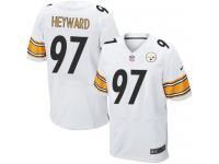 Men Nike NFL Pittsburgh Steelers #97 Cameron Heyward Authentic Elite Road White Jersey