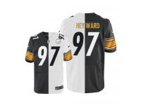 Men Nike NFL Pittsburgh Steelers #97 Cameron Heyward TeamRoad Two Tone Limited Jersey