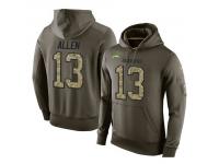 Men Nike NFL San Diego Chargers #13 Keenan Allen Olive Salute To Service KO Performance Hoodie