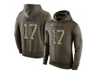 Men Nike NFL San Diego Chargers #17 Philip Rivers Olive Salute To Service KO Performance Hoodie