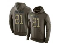 Men Nike NFL San Diego Chargers #21 LaDainian Tomlinson Olive Salute To Service KO Performance Hoodie