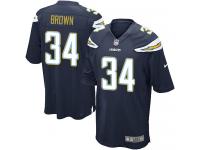 Men Nike NFL San Diego Chargers #34 Donald Brown Home Navy Blue Game Jersey