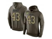 Men Nike NFL San Diego Chargers #43 Branden Oliver Olive Salute To Service KO Performance Hoodie