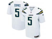 Men Nike NFL San Diego Chargers #5 Mike Scifres Authentic Elite Road White Jersey