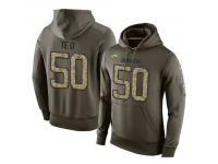 Men Nike NFL San Diego Chargers #50 Manti Te'o Olive Salute To Service KO Performance Hoodie