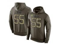 Men Nike NFL San Diego Chargers #55 Junior Seau Olive Salute To Service KO Performance Hoodie