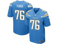 Men Nike NFL San Diego Chargers #76 D.J.Fluker Authentic Elite Electric Blue Jersey