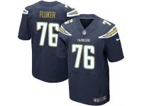 Men Nike NFL San Diego Chargers #76 D.J.Fluker Authentic Elite Home Navy Blue Jersey