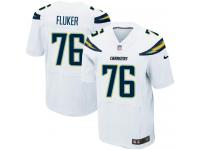 Men Nike NFL San Diego Chargers #76 D.J.Fluker Authentic Elite Road White Jersey