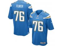 Men Nike NFL San Diego Chargers #76 D.J.Fluker Electric Blue Game Jersey