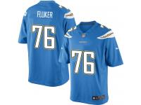 Men Nike NFL San Diego Chargers #76 D.J.Fluker Electric Blue Limited Jersey