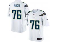 Men Nike NFL San Diego Chargers #76 D.J.Fluker Road White Limited Jersey
