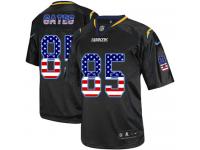 Men Nike NFL San Diego Chargers #85 Antonio Gates Black USA Flag Fashion Limited Jersey
