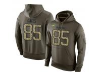 Men Nike NFL San Diego Chargers #85 Antonio Gates Olive Salute To Service KO Performance Hoodie