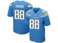 Men Nike NFL San Diego Chargers #88 David Johnson Authentic Elite Electric Blue Jersey