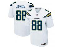 Men Nike NFL San Diego Chargers #88 David Johnson Authentic Elite Road White Jersey