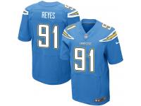 Men Nike NFL San Diego Chargers #91 Kendall Reyes Authentic Elite Electric Blue Jersey