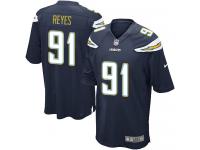 Men Nike NFL San Diego Chargers #91 Kendall Reyes Home Navy Blue Game Jersey