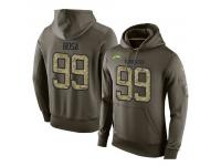 Men Nike NFL San Diego Chargers #99 Joey Bosa Olive Salute To Service KO Performance Hoodie