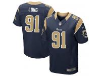 Men Nike NFL St. Louis Rams #91 Chris Long Authentic Elite Home Navy Blue Jersey