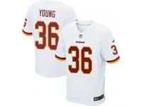 Men Nike NFL Washington Redskins #36 Darrel Young Authentic Elite Road White Jersey