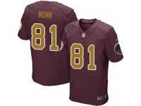 Men Nike NFL Washington Redskins #81 Art Monk Authentic Elite Burgundy Red 80th Anniversary Jersey