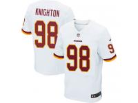 Men Nike NFL Washington Redskins #98 Terrance Knighton Authentic Elite Road White Jersey