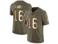 Men Nike Oakland Raiders #16 George Blanda Limited Olive/Gold 2017 Salute to Service NFL Jersey