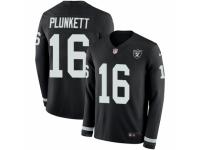 Men Nike Oakland Raiders #16 Jim Plunkett Limited Black Therma Long Sleeve NFL Jersey