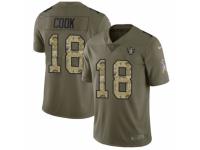 Men Nike Oakland Raiders #18 Connor Cook Limited Olive/Camo 2017 Salute to Service NFL Jersey