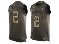 Men Nike Oakland Raiders #2 Giorgio Tavecchio Limited Green Salute to Service Tank Top NFL Jersey