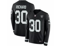 Men Nike Oakland Raiders #30 Jalen Richard Limited Black Therma Long Sleeve NFL Jersey