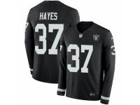 Men Nike Oakland Raiders #37 Lester Hayes Limited Black Therma Long Sleeve NFL Jersey