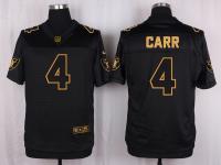 Men Nike Oakland Raiders #4 Derek Carr Pro Line Black Gold Collection Jersey