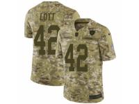 Men Nike Oakland Raiders #42 Ronnie Lott Limited Camo 2018 Salute to Service NFL Jersey