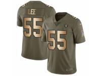 Men Nike Oakland Raiders #55 Marquel Lee Limited Olive/Gold 2017 Salute to Service NFL Jersey