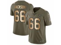 Men Nike Oakland Raiders #66 Gabe Jackson Limited Olive/Gold 2017 Salute to Service NFL Jersey