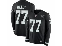 Men Nike Oakland Raiders #77 Kolton Miller Limited Black Therma Long Sleeve NFL Jersey