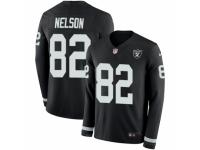 Men Nike Oakland Raiders #82 Jordy Nelson Limited Black Therma Long Sleeve NFL Jersey