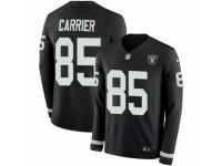 Men Nike Oakland Raiders #85 Derek Carrier Limited Black Therma Long Sleeve NFL Jersey